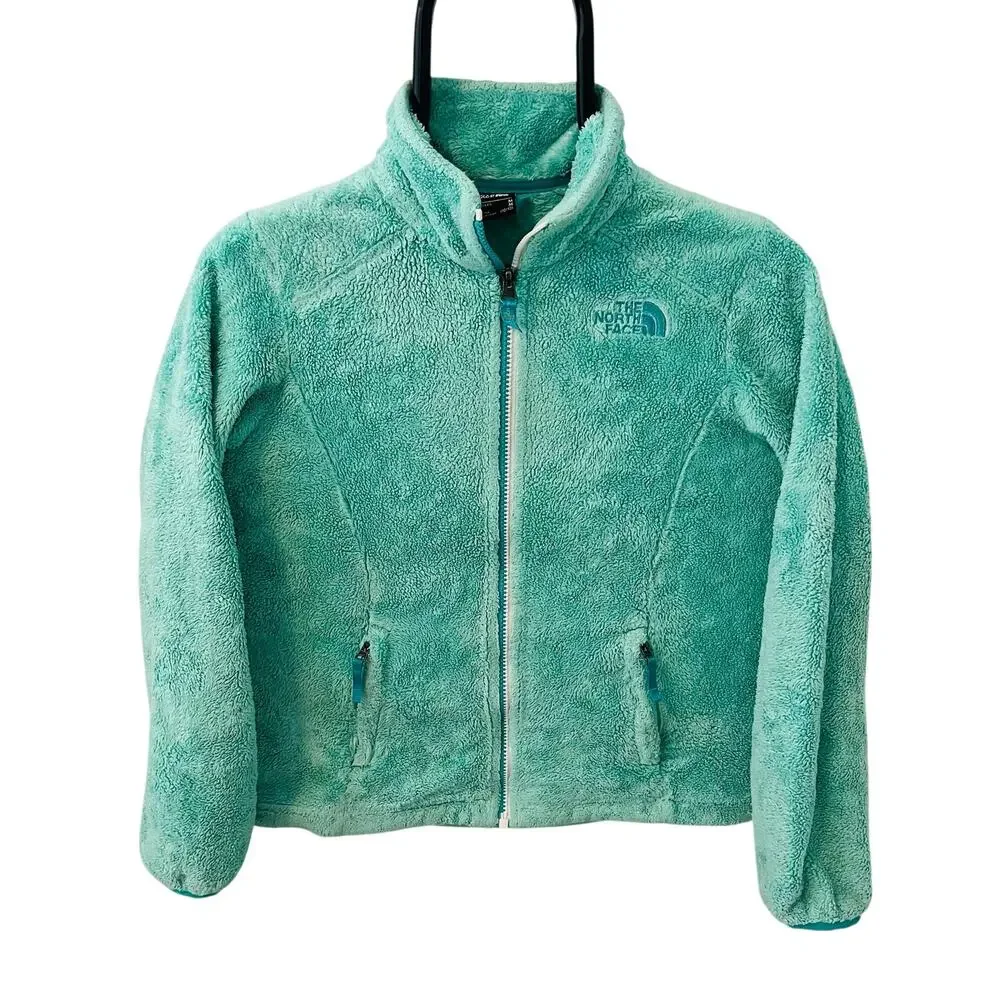 The North Face Osito Fleece Jacket Girls Medium M 10/12 Mint Green Full Zip Up